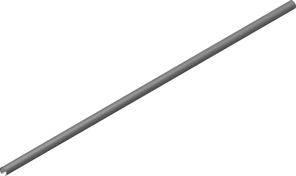 Graue, schlanke Metallstange auf weißem Hintergrund. Sie könnte Teil eines Heizsystems sein, möglicherweise von der Marke Bosch.